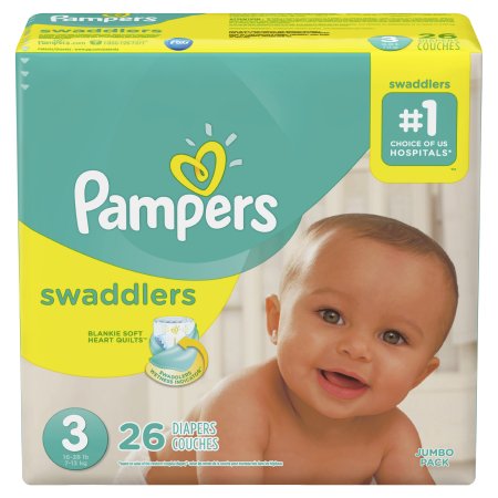 Baby Diaper Pampers® Swaddlers™ Tab Closure Size 3 Disposable Heavy Absorbency