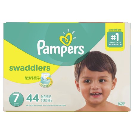 Baby Diaper Pampers® Swaddlers™ Tab Closure Size 7 Disposable Heavy Absorbency